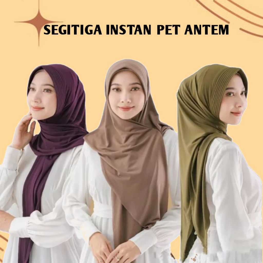 HIJAB SEGITIGA PET | SEGITIGA INSTAN | HIJAB INSTAN JERSEY | SEGITIGA PET INSTAN JERSEY