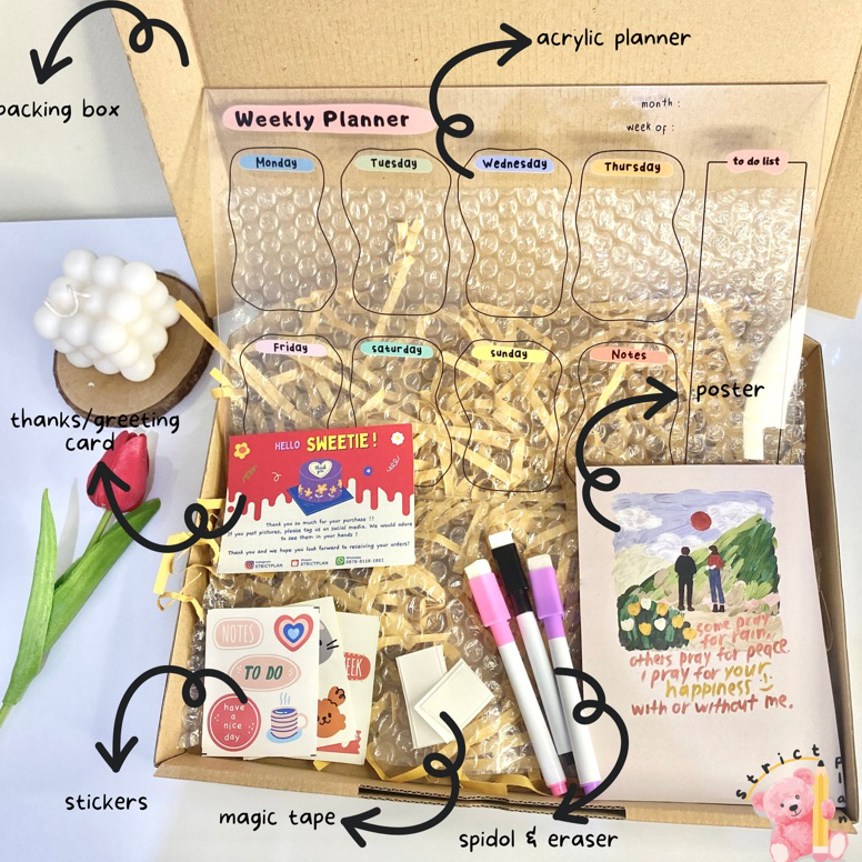 

Hot Sale.. [STICKER] Acrylic Planner A5 To do list notes Korean aesthetic cute ins FVM