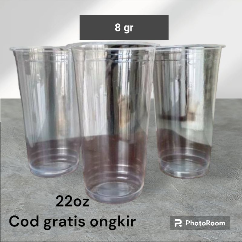[ isi 50 ] gelas 22 oz hokka gelas plastik 22oz datar