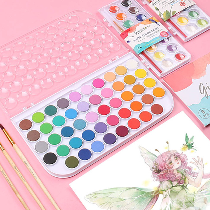 

Promo Smartfish Cat Air Padat Solid Watercolor Paint Set 12/16/24/28/36/48 Warna