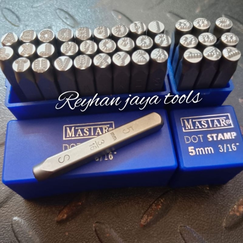 Huruf dan angka ketok model titik bintik 5 mm MASTAR GERMANY