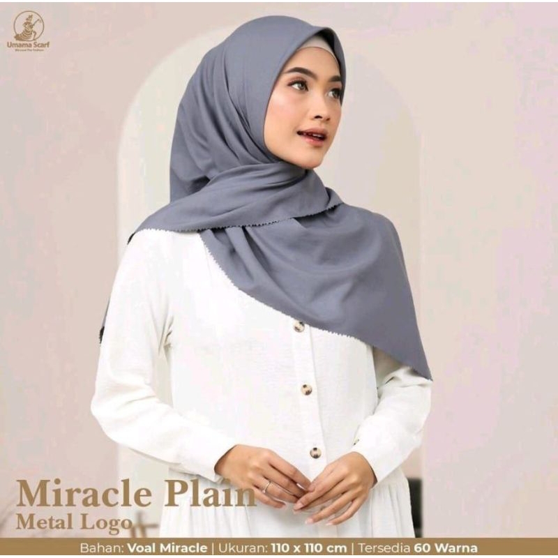 Jilbab Segi Empat Umama Polos Voal Miracle Original