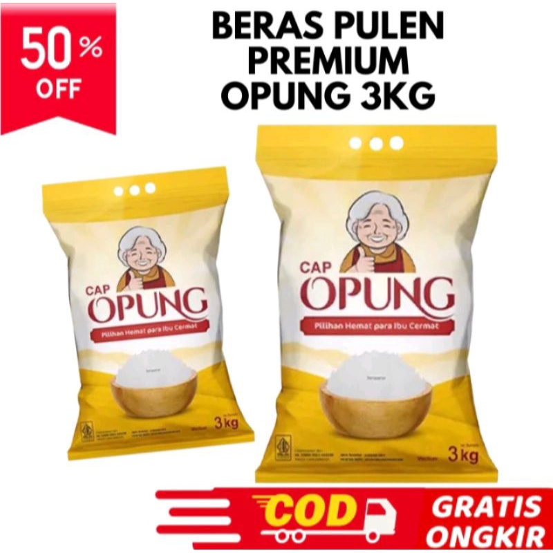 

beras opung 3kg harga murah d live,beras refil,beras,beras kemasan,beras opung