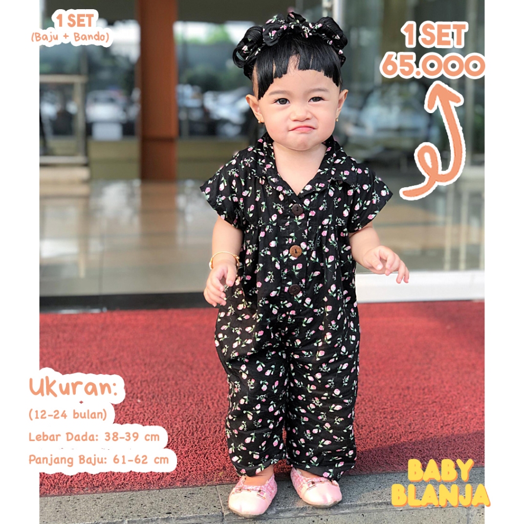 Jumpsuit Anak Perempuan 12 18 Bulan Kayla Set