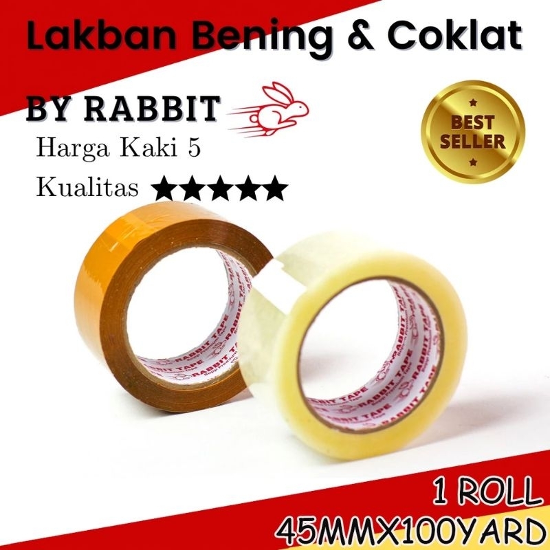 

LAKBAN BENING dan Coklat OPP RABBIT TAPE 45MM X 100 YARD kualitas daimaru