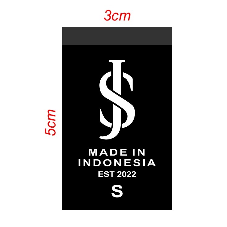

label woven damask MADE IN INDONESIA