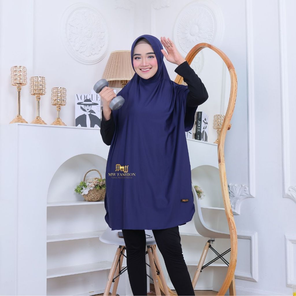 RB Bergo Sport Jilbab Olahraga Syari Model Rompi Wanita Jumbo Pad Antem Hijab Renang, Senam Menutup