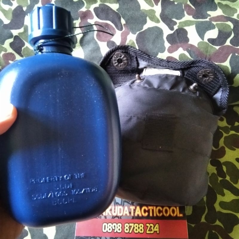 Peples Tentara Botol Minum Militer Water Canteen Biru Koleksi Militer