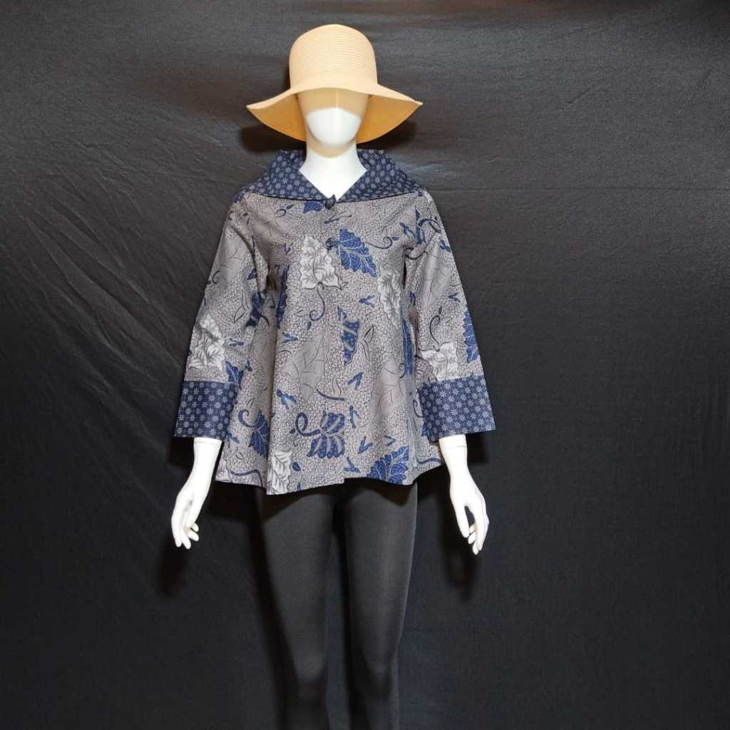 Rizkya Batik Blouse Gayatri Atasan Batik Wanita Kantor Premium