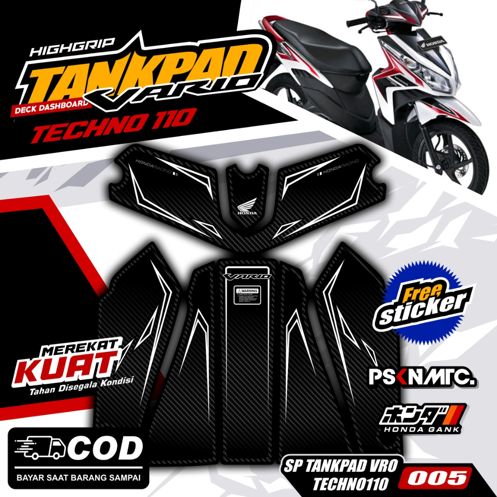 Striping Vario Techno Pelindung Dashboard Tankpad deckpad Vario 110 Techno CBS 2009 - 2012 (body pro
