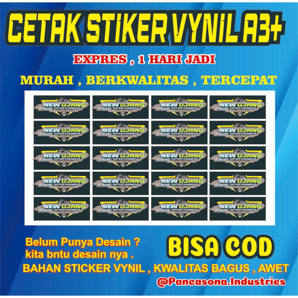 

PRINT STIKER VYNIL A3+ TANPA CUTTING STIKER LABEL STIKER PRODUK