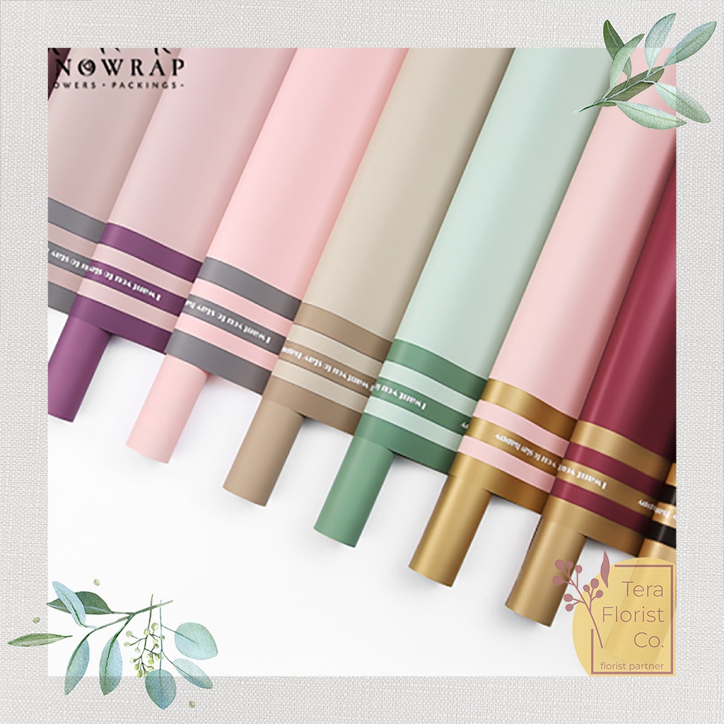 

20 Lembar Cellophane Triple Striped Frame Bouquet Bingkai Jelly Film List Kertas Buket Korea Bunga Flower Wrapping Paper Varian Color