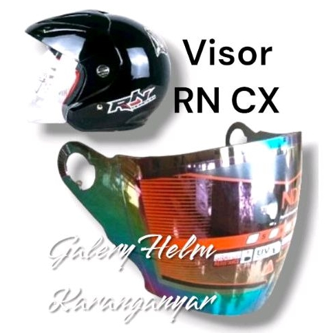 (NDR-1) Kaca Helm RN CX singgle Visor all Varian Warna Bening Smoke Pelangi Silver produk Original d