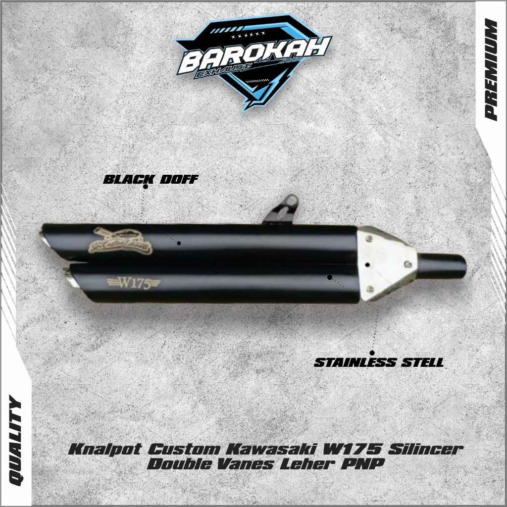 Knalpot Custom Kawasaki W175 Silincer Double Vanes Leher PNP