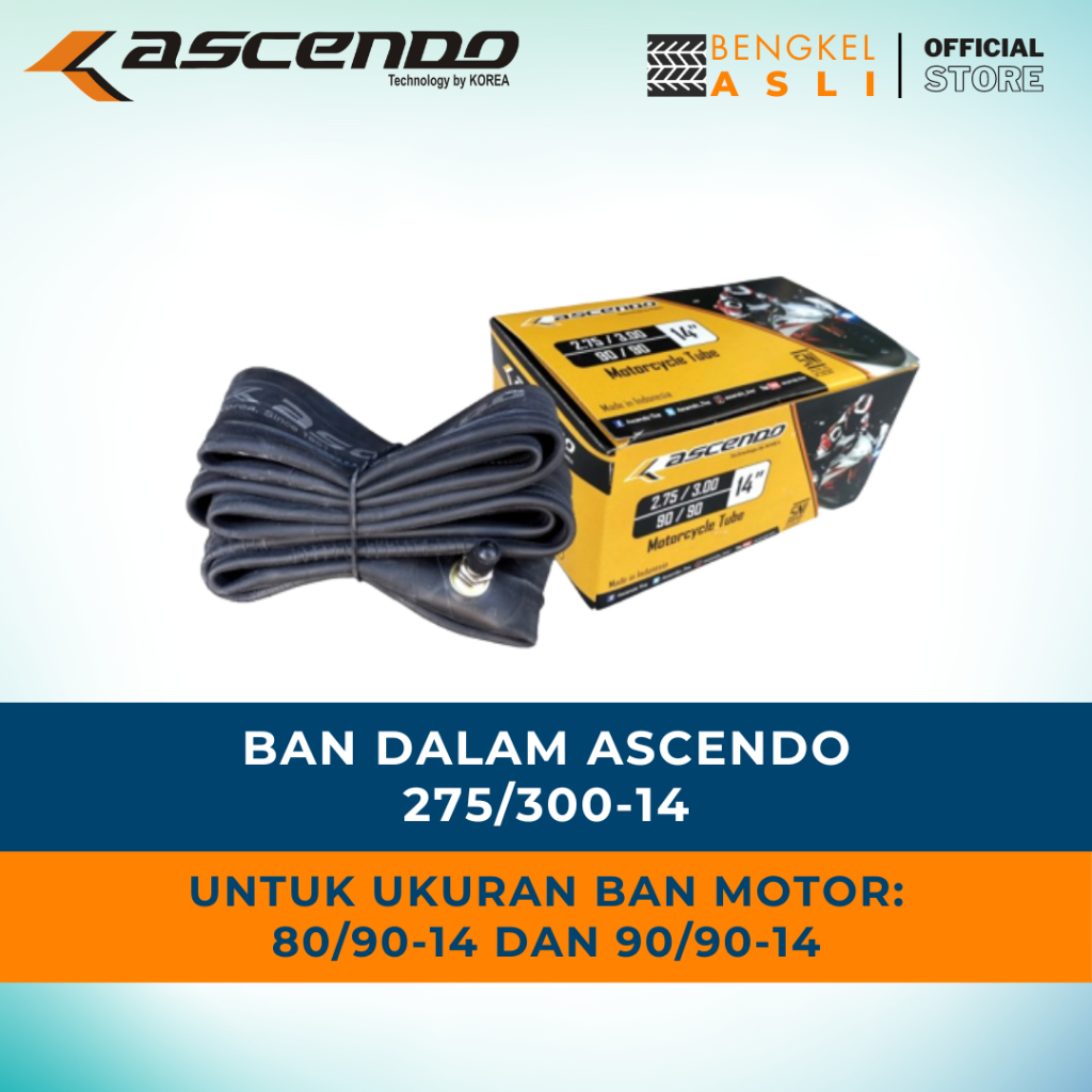 Ban Dalam Motor ASCENDO 275/300-14 (Untuk Ban Ukuran 80/90-14, 90/90-14)