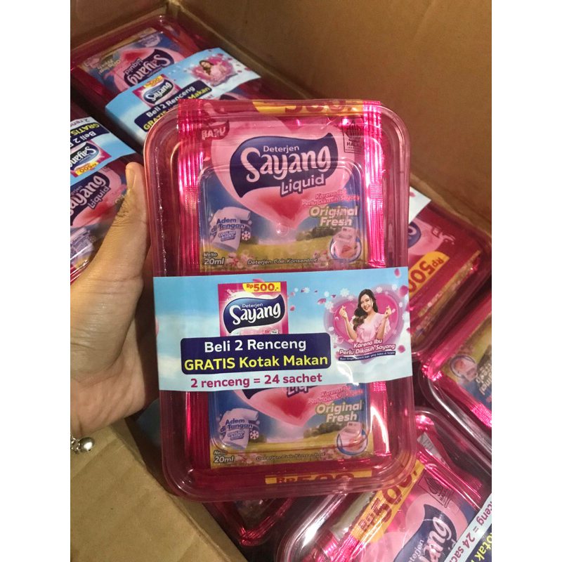 DETERGEN SAYANG LIQUID ISI 24 SACHET FREE BOX