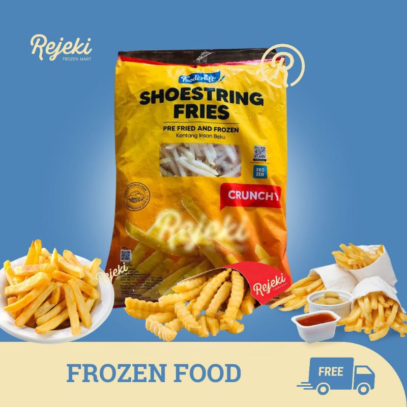 

Foodcraft / Fusipim French Fries Kentang Shoestring Straight Cut Crinkle - Rejeki Frozen Moyo