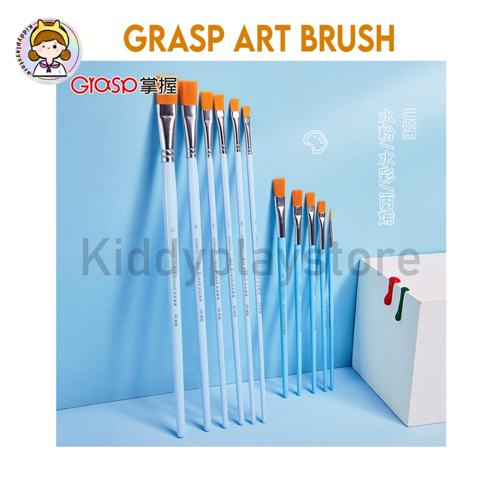 

Kuas Grasp / Grasp Art Brush / Kuas Lukis Grasp Flat Profesional ukuran besar dan kecil