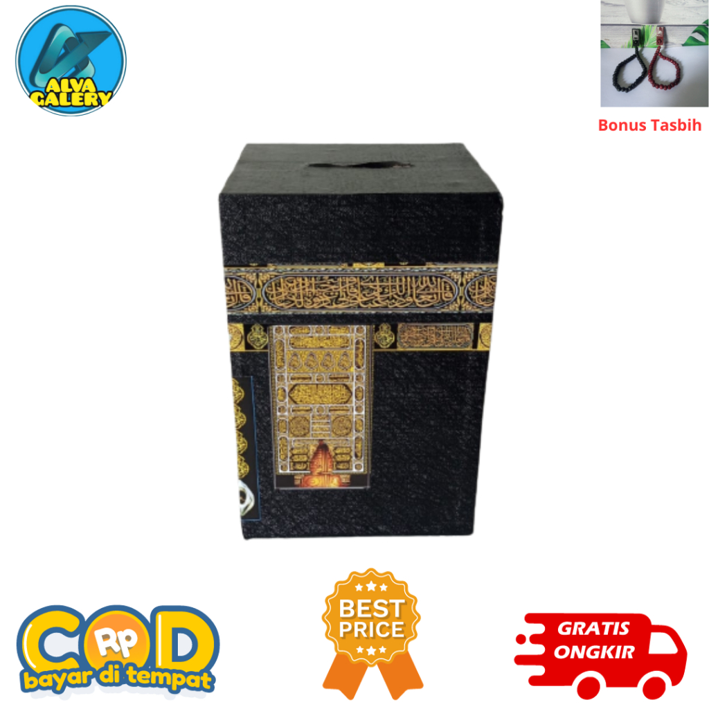celengan miniatur Ka'bah kecil tanpa kunci