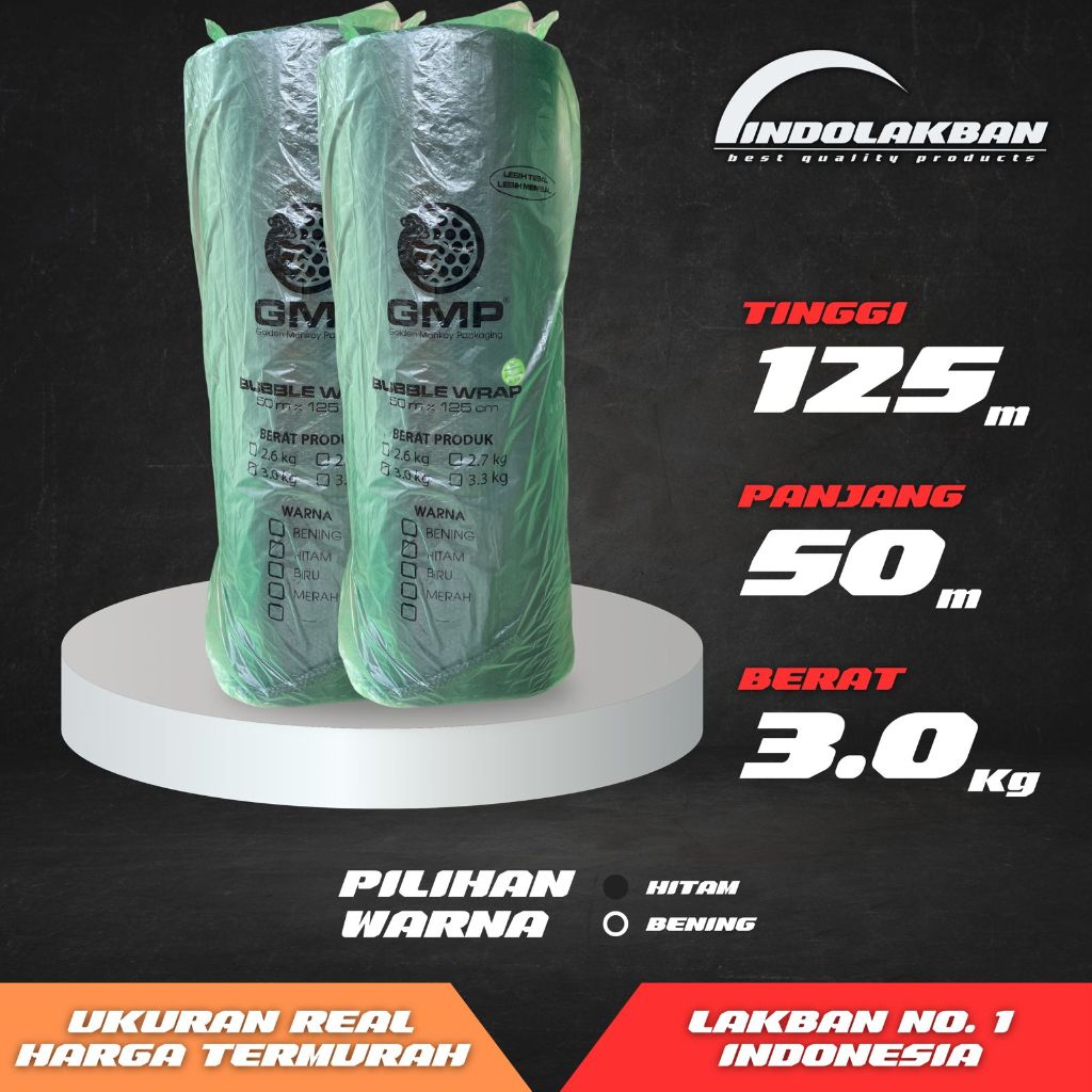 

Bubble Wrap GMP Recycle Ekonomis Hitam 3 kg 125 cm x 50 m // HARGA GROSIR PABRIK