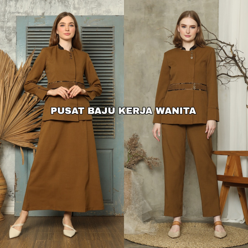 Seragam pemda wanita / Baju pdh pemda / Baju dinas pemda pns / Baju khaki pns wanita / Seragam asn w