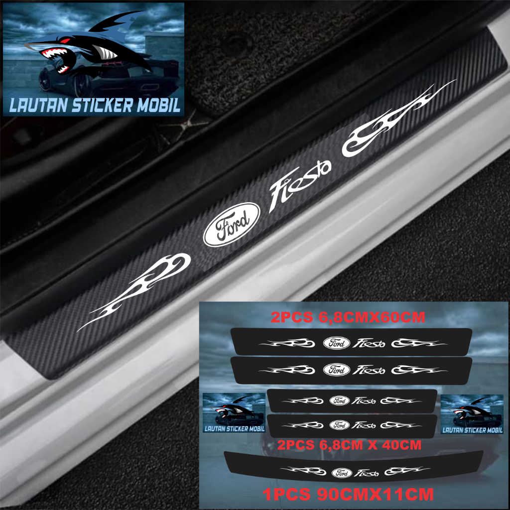 STIKER STICKER CARBON 3D MOBIL FIESTA STICKER KARBON 3D PIJAKAN KAKI MOBIL FORD FIESTA