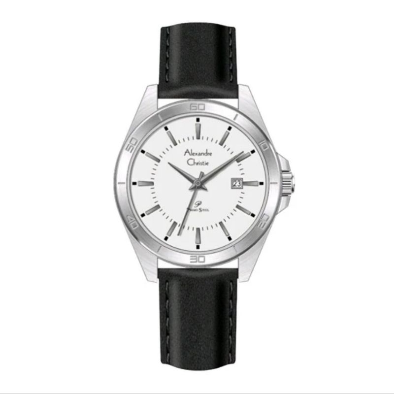jam tangan wanita original ALEXANDRE CHRISTIE AC1011LD LEATHER STRAP