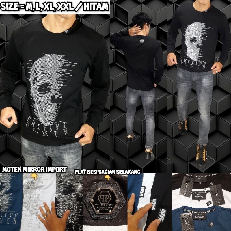 kaos panjang pria kaos PP mirror import Premium PP502 bahan super halus adem nyaman di pakai 100%