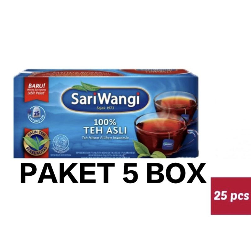 

[PAKET 5 BOX] TEH SARIWANGI 25 Kantong Teh / Teh Celup