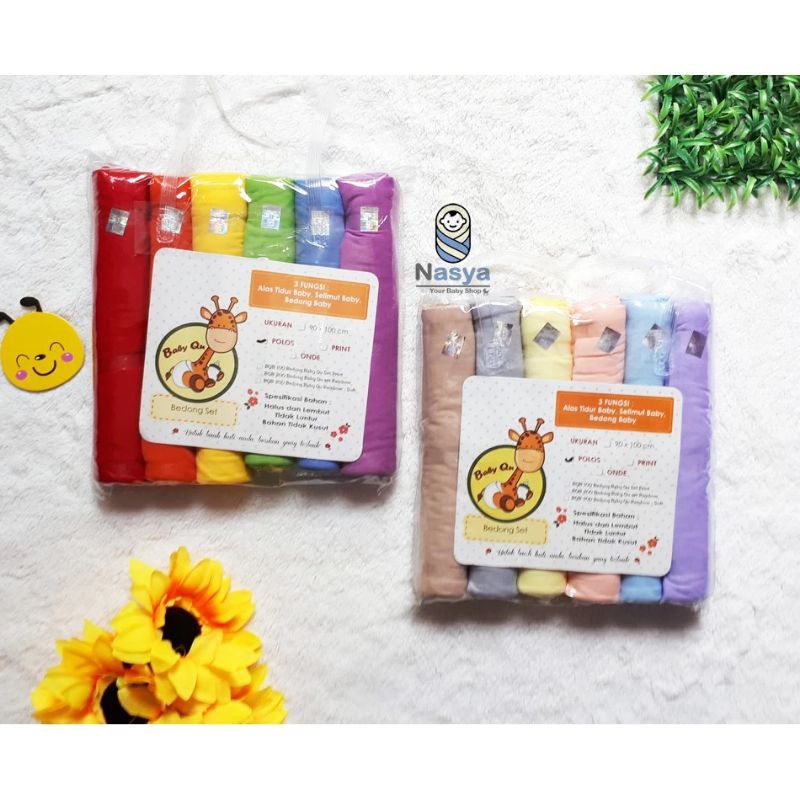 Baby Qu Bedong - Baby Qu Bedong Polos 6 Pcs