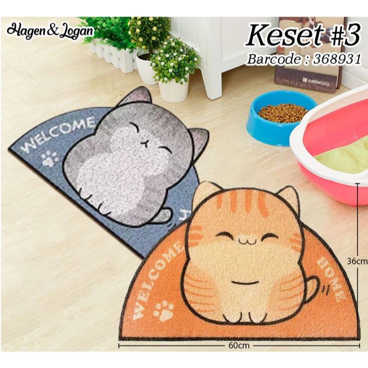 Keset Motif Hewan Lucu Kucing Anjing Alas Kaki / Kandang / Litter Box Rug Cat Dog