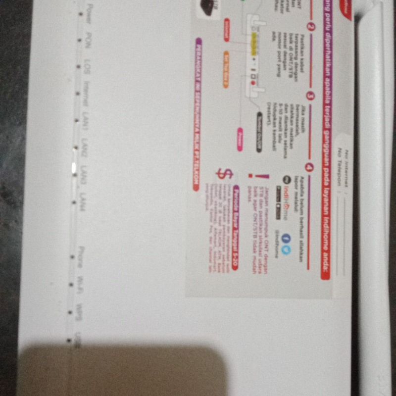 Modem Ont V5 ZTE ZXHN F670L port biru