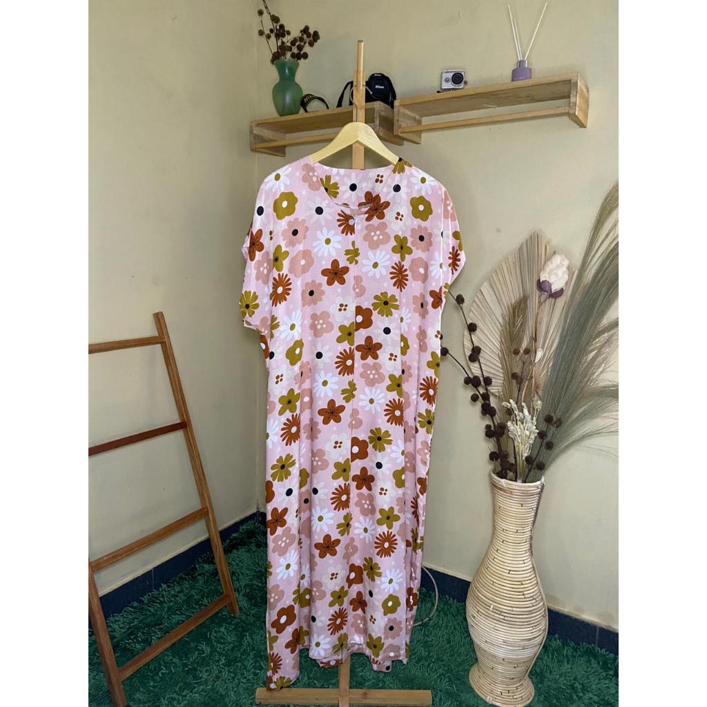 DASTER RAYON motif bunga pink kartun