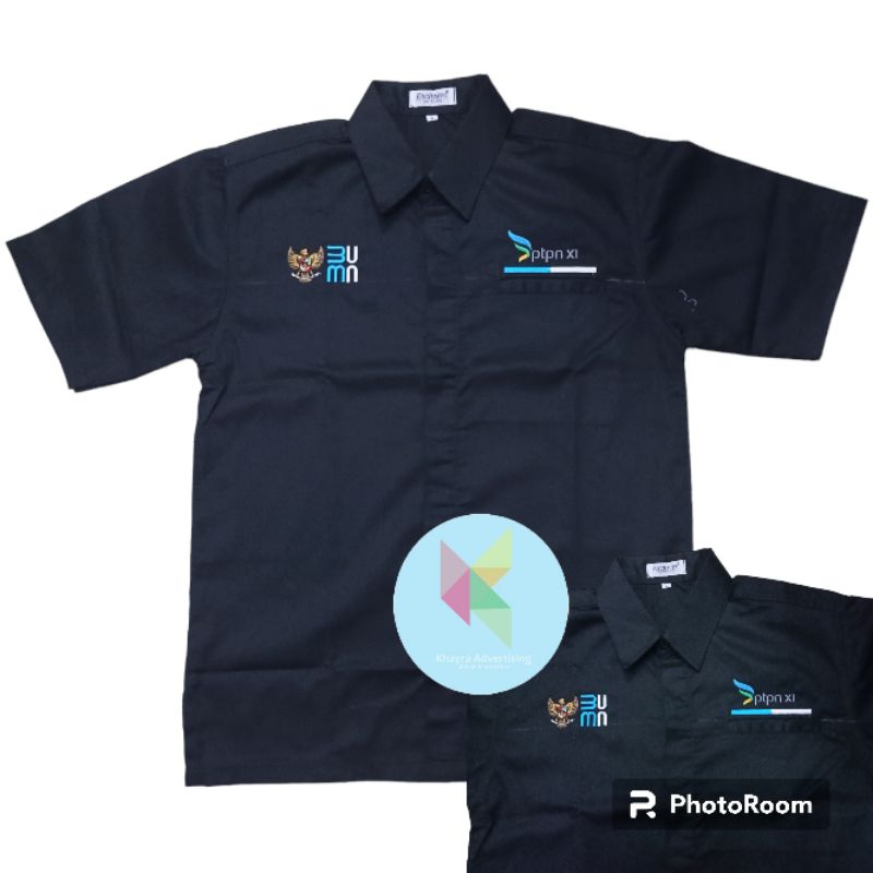 kemeja BUMN PTPN XI seragam BUMN PTPN XI baju BUMN PTPN XI hitam lengan pendek