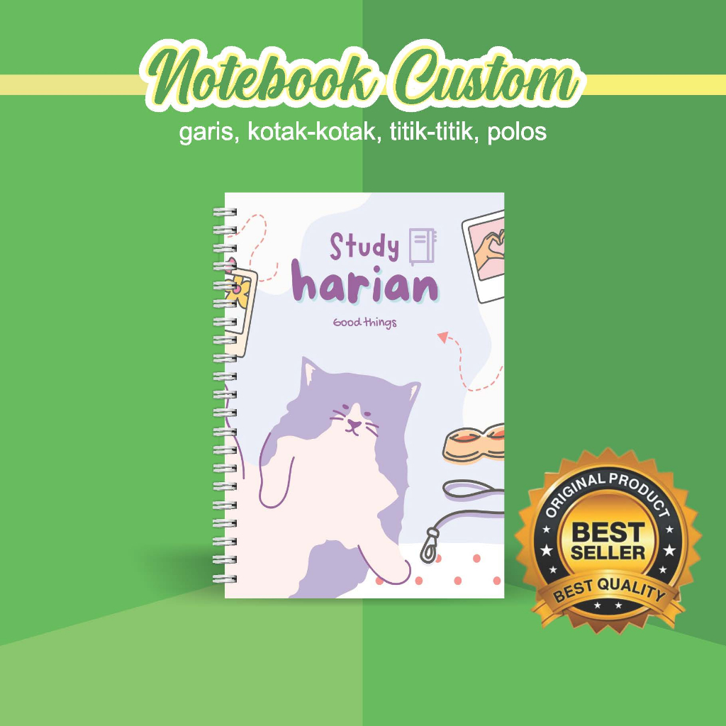 

NOTEBOOK A5 CUSTOM CATATAN/JURNAL BOOKPAPER GRID/KOTAK2#DOTTED/TITIK2#BLANK/POLOS