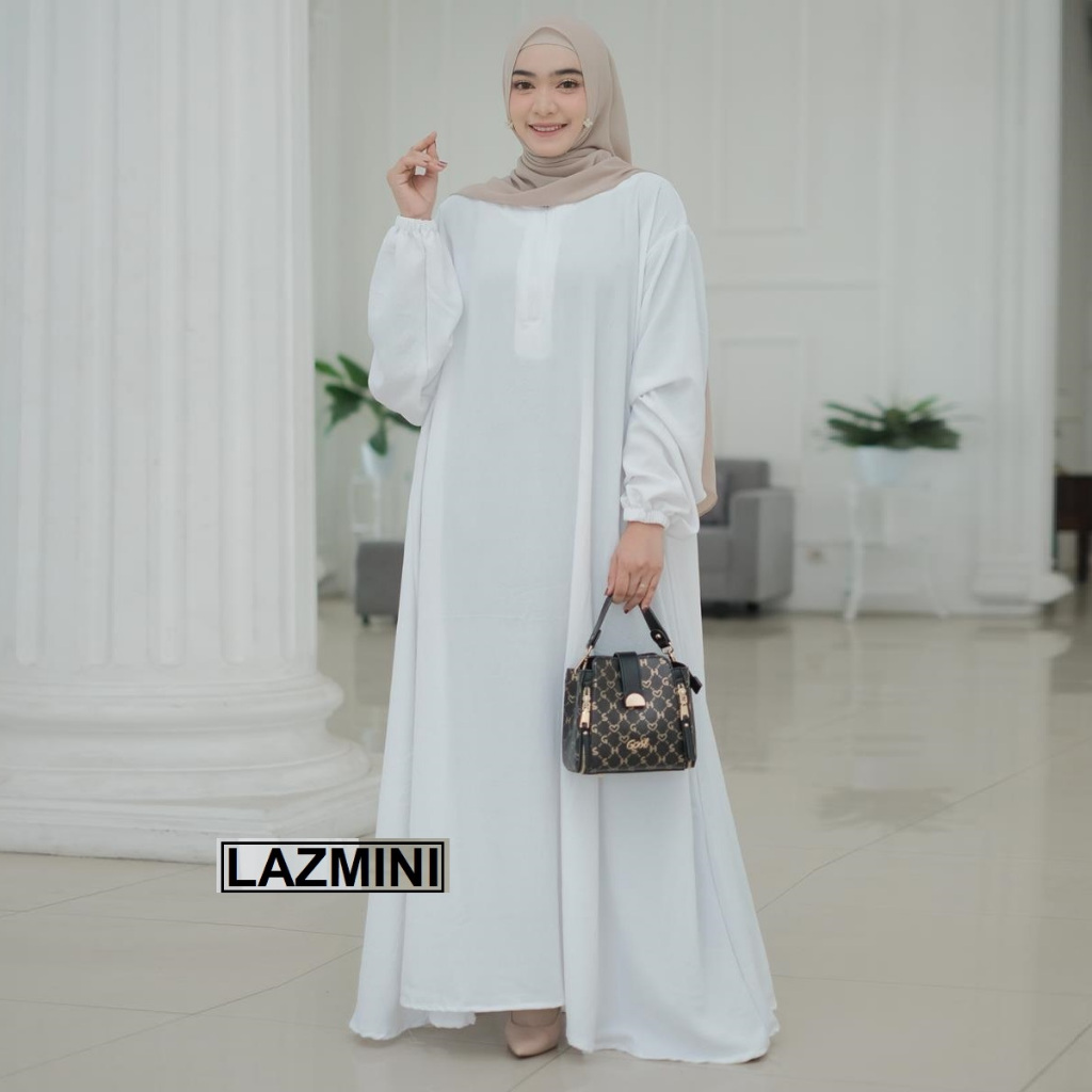 GAMIS SULTAN TERBARU 2023 BAHAN CRINKLE AIRFLOW LD 150 PANJANG 140 JUMBO / PUTIH POLOS KEKINIAN