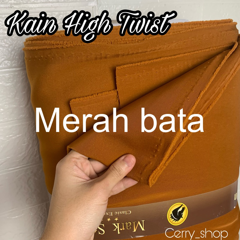 kain meteran eceran merah bata teracotta high twist mark stallion kain jas kain seragam kain bandung
