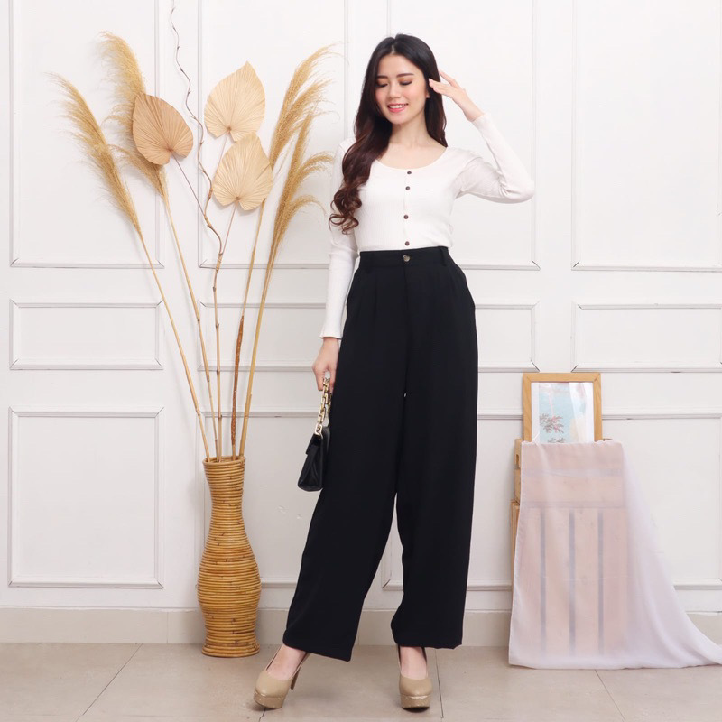 CELANA KULOT COMFY POLOS CRINKLE KANTOR JUMBO XXL FULL KARET MURAH GROSIR PGMTA