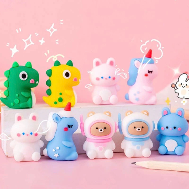 

( KKM ) Serutan Pensil Motif Lucu Rautan Pensil FREE / Gratis Penghapus Pencil Sharpener