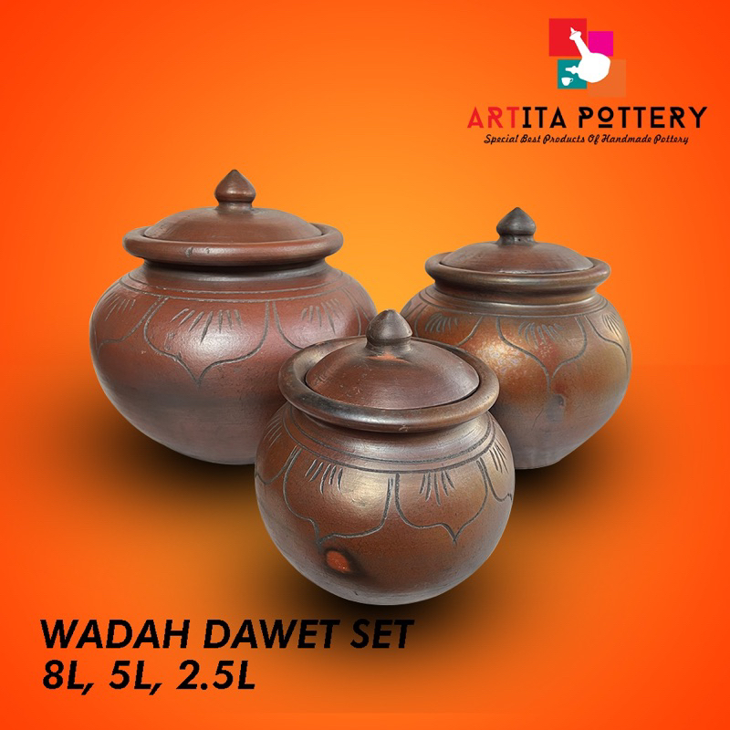 PRASMANAN WADAH DAWET SET 2,5L 5L 8L GERABAH TANAH LIAT PALING MURAH BAYAT