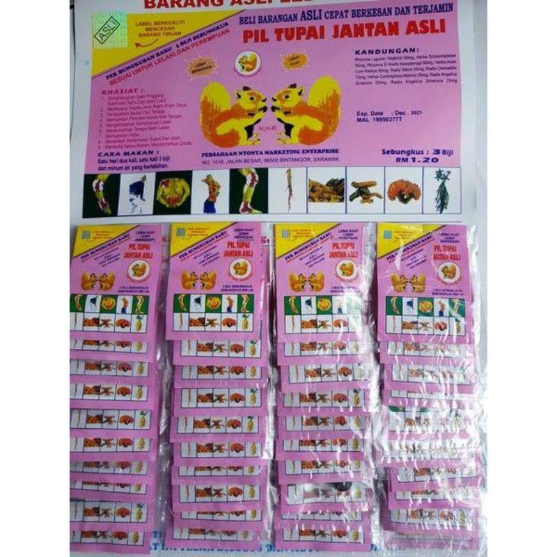 pil tupai jantan original