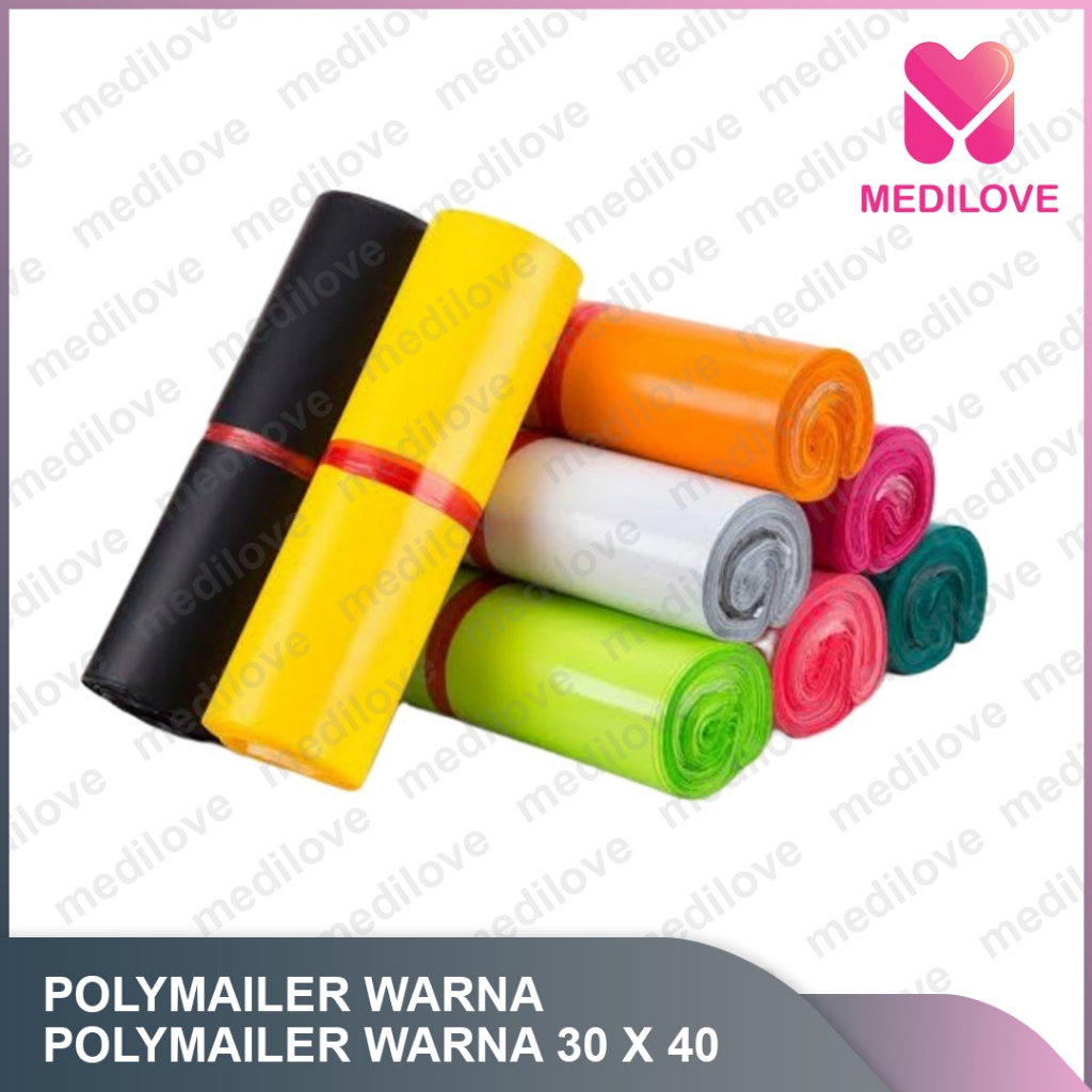 PLASTIK POLYMAILER PREMIUM 30x40 / Plastik Polymailer Warna BIRU PINK KUNING ORANGE HIJAU SILVER PUT