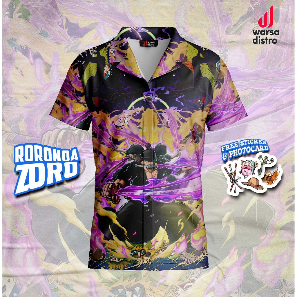 KEMEJA WARSA -  One Piece Roronoa Zoro Dewasa Fullprinting