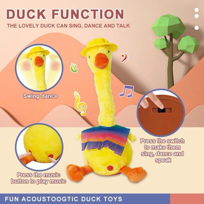 Limited Cod Free Usb Mainan Bebek Bergoyang Dan Bicara Bisa Rekam Suara Boneka Bebek Goyang Dancing