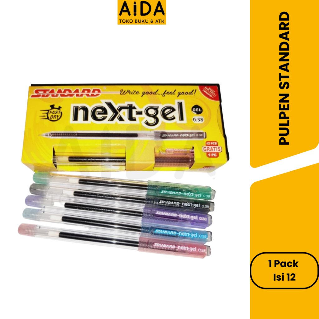 

Pulpen Standard Next Gel 0.38 mm Bulpen Murah Ballpoint Standard 1 Pak(isi 12)