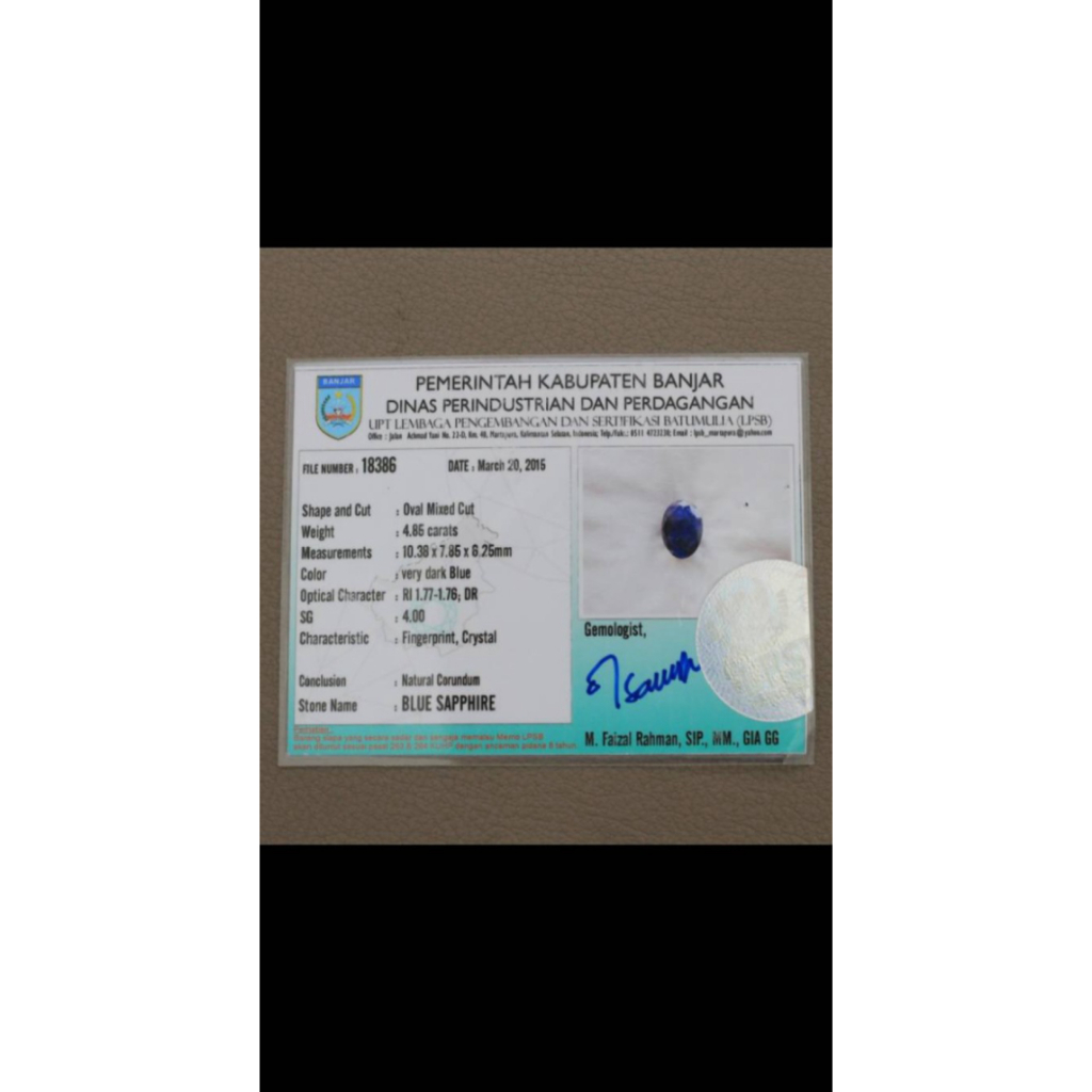 BLUE SAPPHIRE / SAFIR SRILANGKA / CEYLON  2 MEMO Diskon