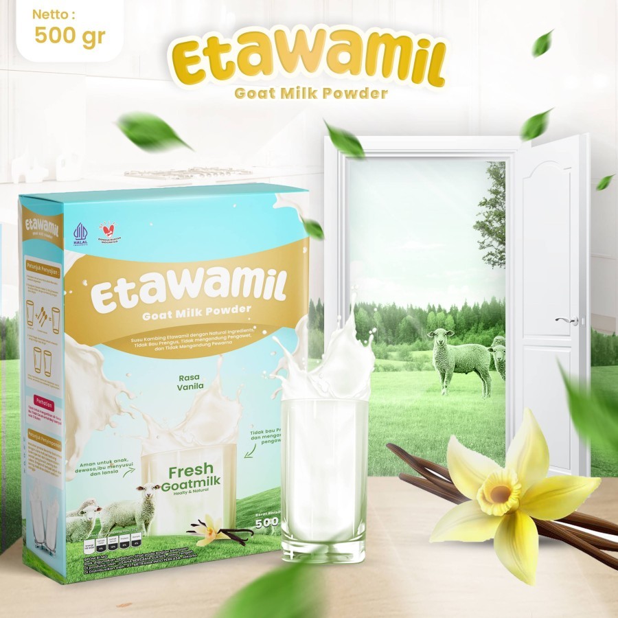 

500gr ETAWAMIL Susu Kambing Etawa Bubuk - Rasa Vanila Halal BPOM