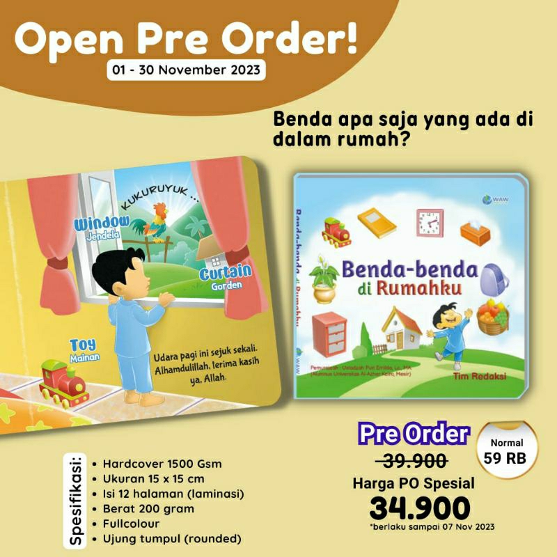 READY harga promo Pre Order buku baca anak +5 tahun : Benda-benda di Rumahku