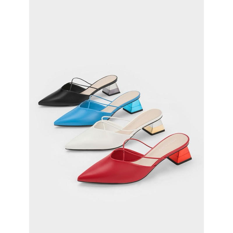 CK metallic trapeze heel crossover mules heels4,5cm heels sandals ck