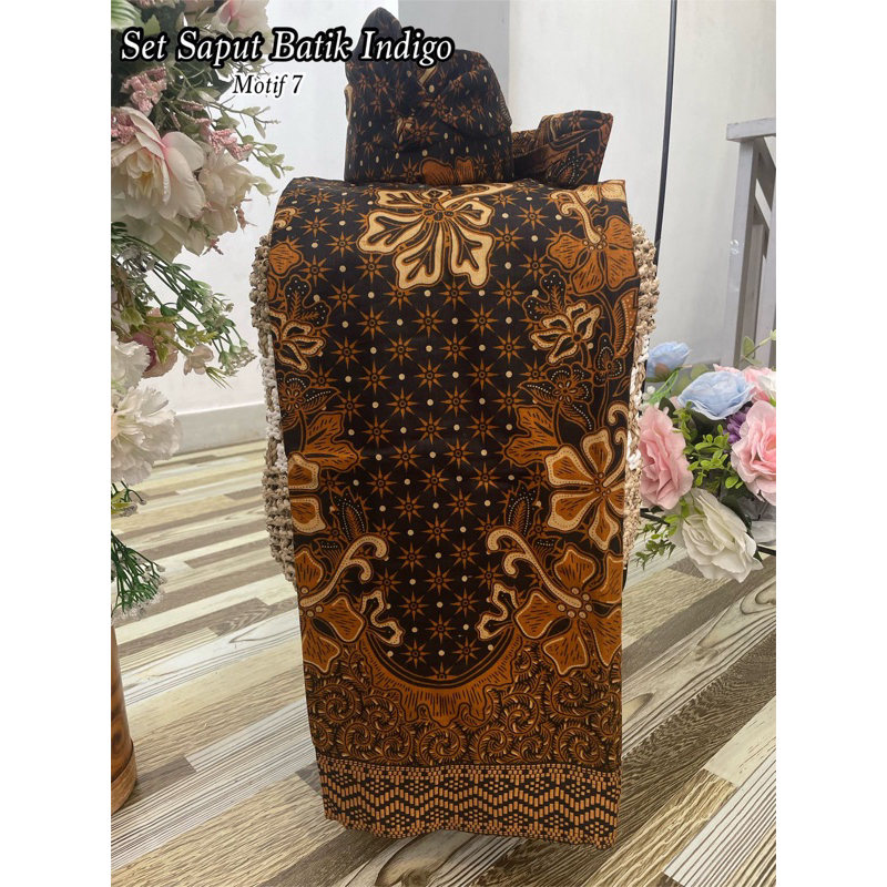 SET BATIK INDIGO||SET BATIK||SET SAPUT UDENG BALI||